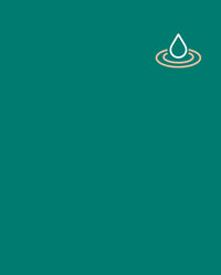 Auf azurgrünem Hintergrund ist ein Symbol abgebildet, welches den  feuchtigkeitsspendende Effekt des Produkts symbolisieren soll.