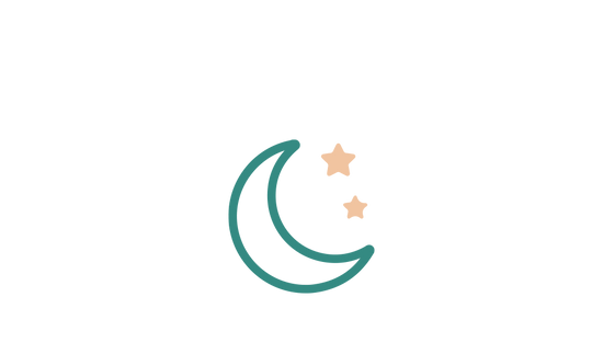 Grafisches Symbol, welches den Mond und Sterne zeigt.